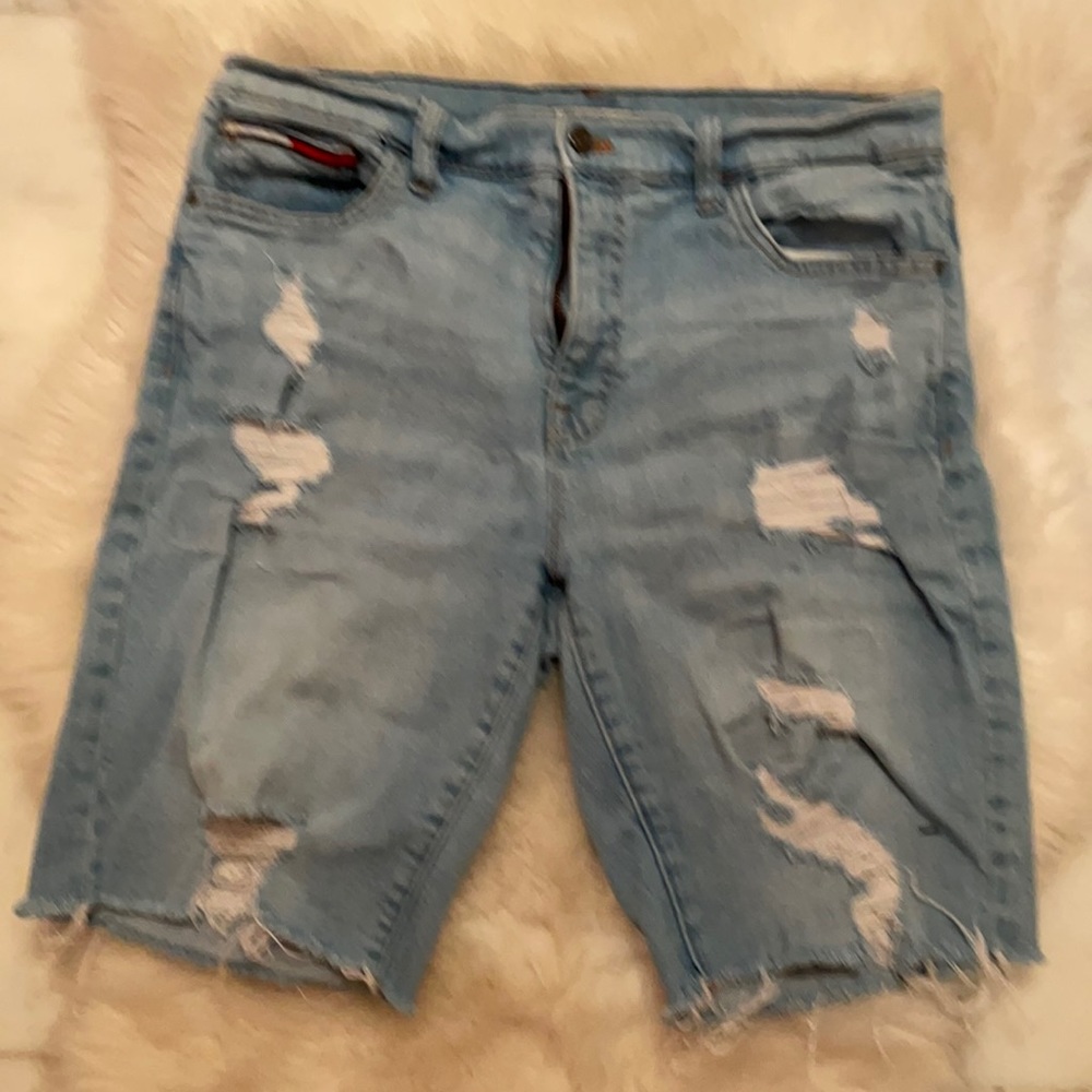 Tommy Hilfiger Destroyed Jean Shorts